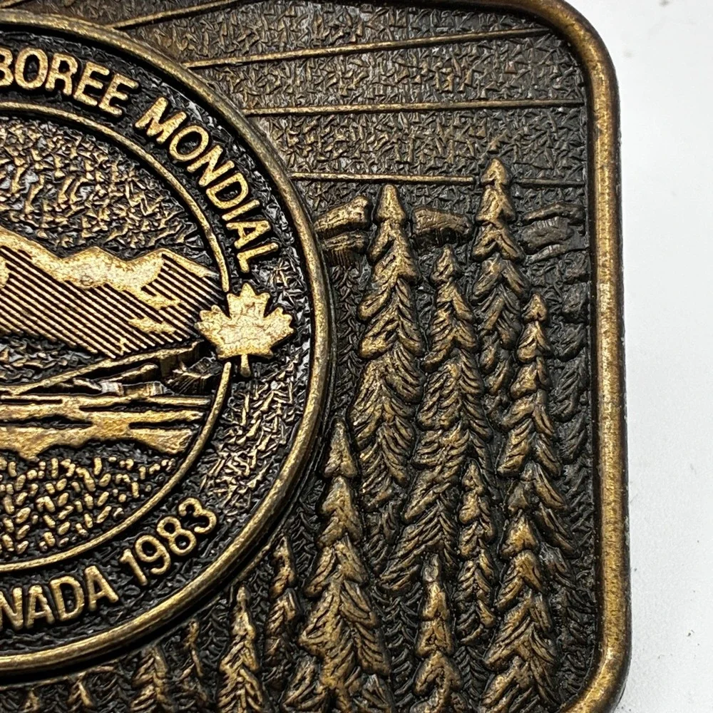 XV World Jamboree Mondial 1983 Alberta Canada Boy Scouts Belt Buckle Century